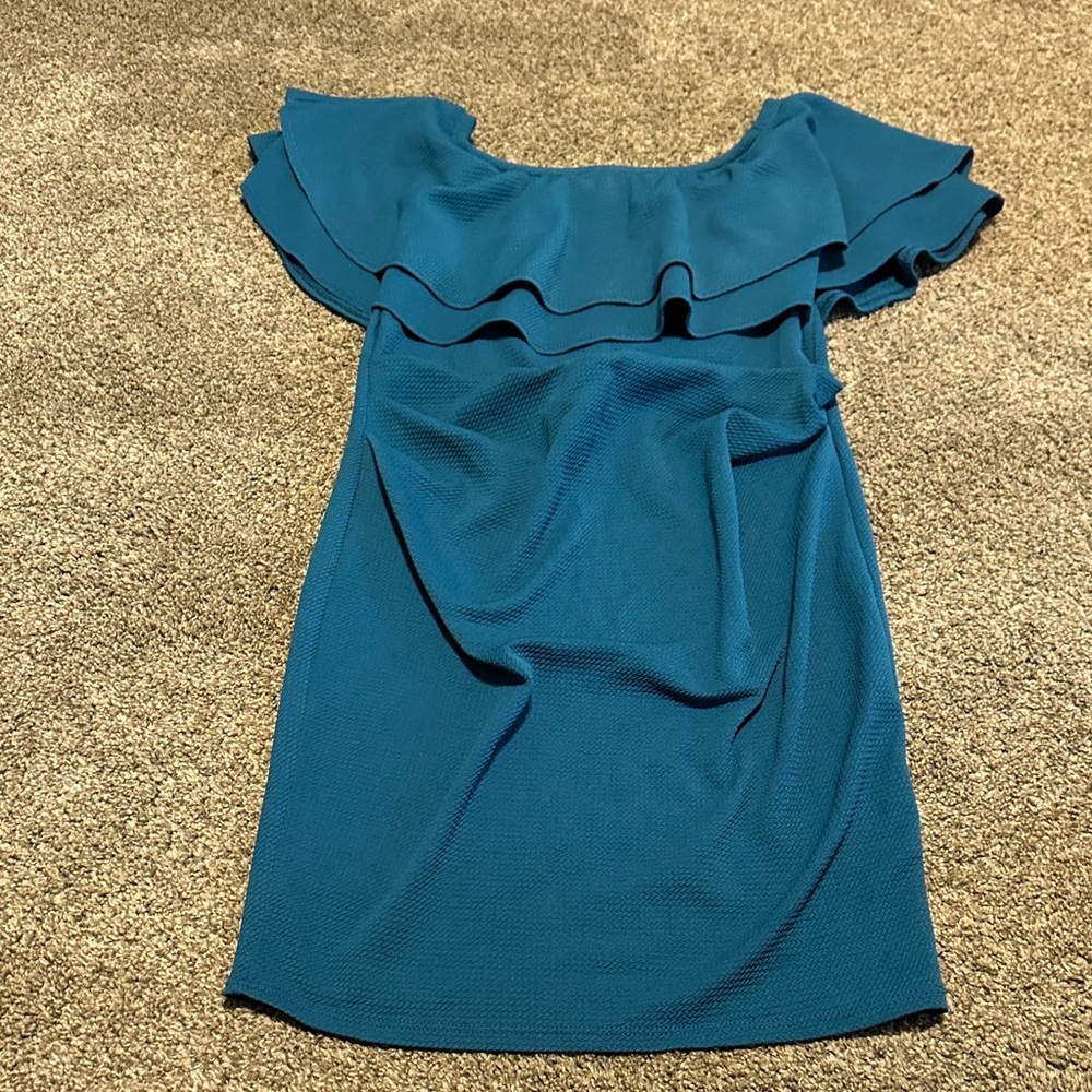 Medium Elegant Teal Maternity Dress